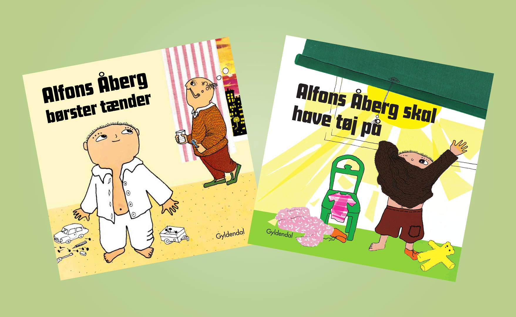 Två nya Alfons Åberg board books i Danmark